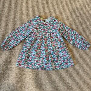 Mini Boden Kids' Collared Tunic-Chalk Pink Wild Rose Dress, Size 4-5Y